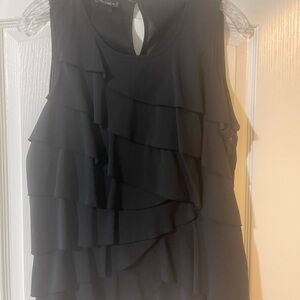 Spense Black Ruffled Blouse